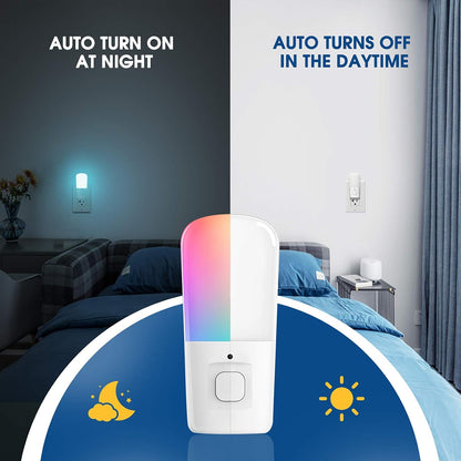 L LOHAS LED Amber Night Light, Dimmable Plug in Yellow Night Light with Dusk to Dawn Sensor, Kids Night Lights for Bedroom, 5-80LM Suit for Nursery, Hallway, Stairway,Bedroom, Bathroom, 2Pack