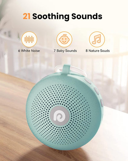 Dreamegg Portable Noise Machine for Baby Adult, Features Powerful Battery, 21 Soothing Sound, Noise Canceling for Office & Sleeping, Sound Therapy for Home, Travel, Registry Gift, Classic White