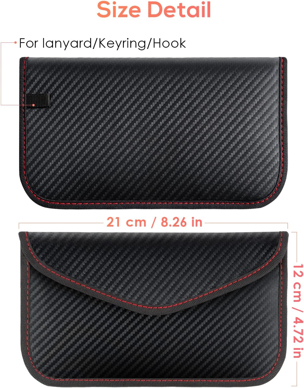 2 Pack Faraday Bags for Phone and Car Keys, Signal Blocking Key Pouch, Anti Theft Car Protection, Cell Phone Keyless Entry Fob Signal Blocking Pouch
