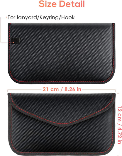 2 Pack Faraday Bags for Phone and Car Keys, Signal Blocking Key Pouch, Anti Theft Car Protection, Cell Phone Keyless Entry Fob Signal Blocking Pouch
