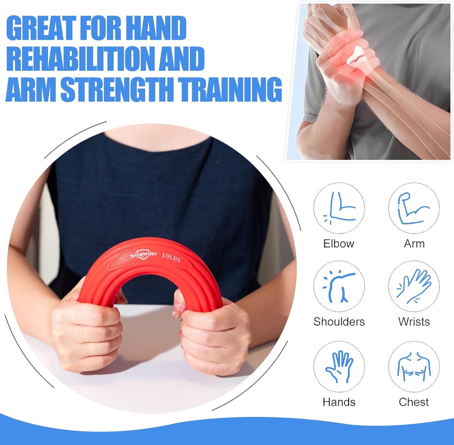 DICYWUDI Flex Therapy Bar and Grip Strength Trainers set, Physical Therapy & Resistance Bar for Golfers Elbow, Tendinitis, Wrist,Forearms Pain, Improve Grip Strength and Relieve Pain