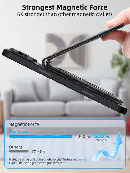 TopMade Magnetic Wallet Stand Tracker for Magsafe (iOS Only), Black