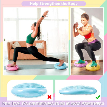 Amylove 6 Pcs Wiggle Seat Inflated Wobble Cushion for Sensory Kid 13 Inch Balance Disc Kids Flexible Seating Exercise Sensory Pad Chair Cushion for Classroom Office School (Bright)