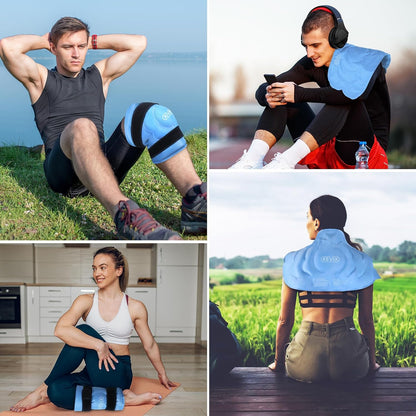 REVIX 20‘’ XXXL Knee Ice Pack Wrap Around Entire Knee, Extra Large Ice Pack for Knee Meniscus Tear and Arthritis, Cold Compress Therapy, Reusable Ice Wraps for Back, Shoulder, Post-Workout Recovery