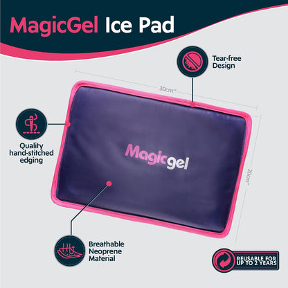 Magic Gel Ice Packs for Injuries Reusable (3 Pieces) | Flexible Wrap Around Gel Ice Pack Knees, Back, Shoulders, Arms and Legs (11" x 5.5") | Hot and Cold Compress Cold Packs for Injuries