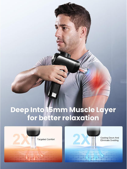 BOB AND BRAD X6 Pro Max Massage Gun with Heat and Cold, FSA Eligible HSA Deep Tissue Percussion Massager Gun for Athletes, Metal Head & 5 Speeds, Handheld Muscle Massager for Body and Back Pain Relief