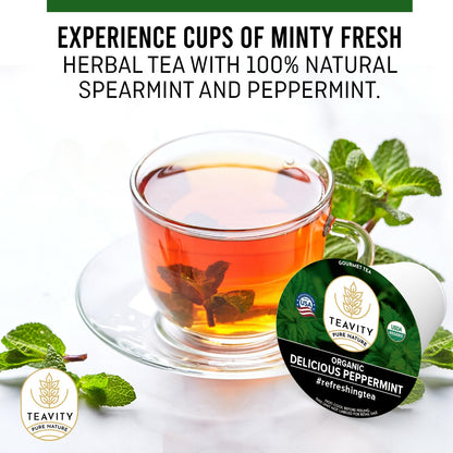 Organic Chamomile and Lavender Tea Pods for Keurig - Decaf Herbal Tea for Keurig K Cups - Honey Chamomile Lavender by Teavity (12 Tea Pods)
