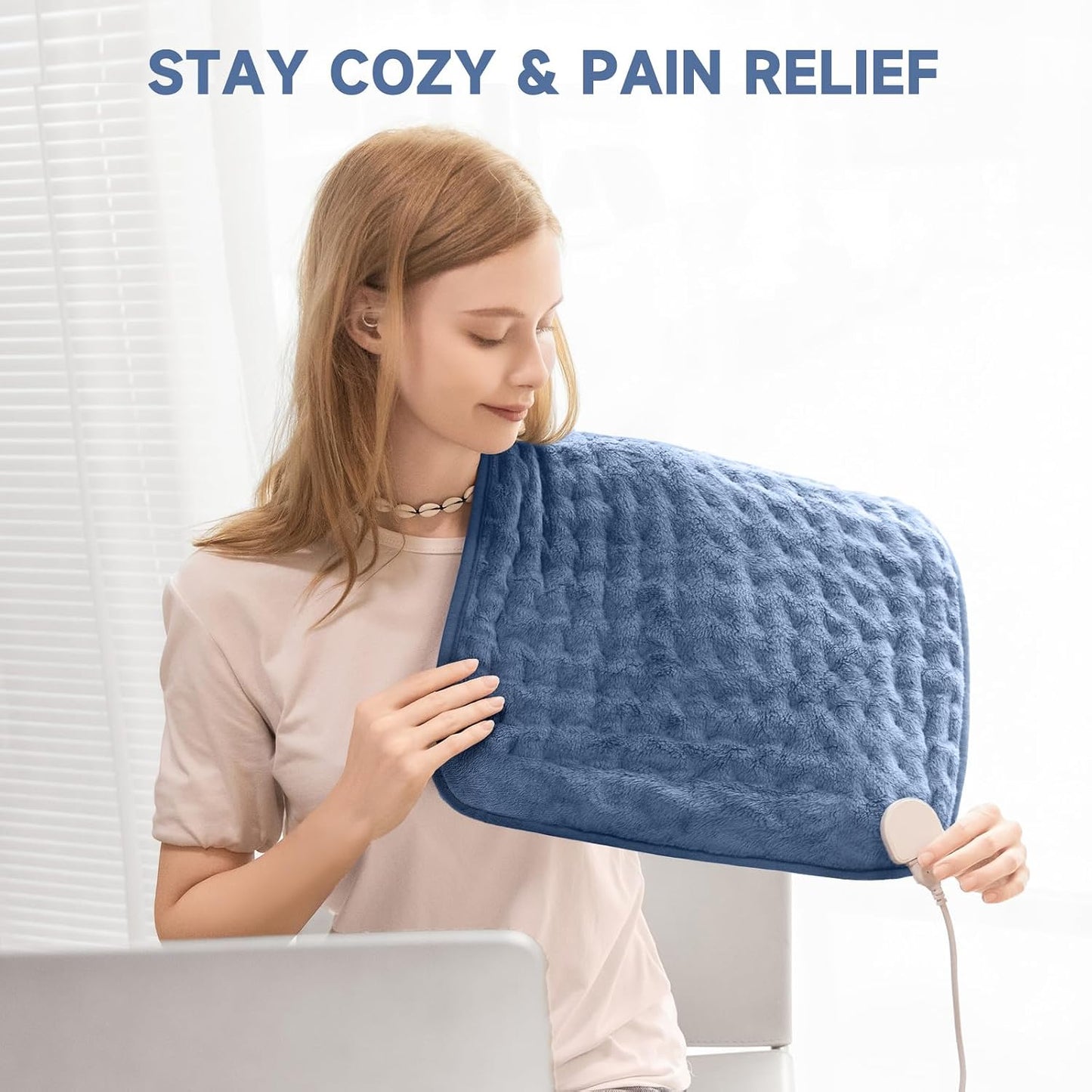 Heating Pad for Back, Neck, and Shoulder Pain Relief, Electric Heat Pad with 6 Heat Levels, Moist Heat Option, Auto Shut-Off, Birthday Christmas Gifts for Women Men Mom Dad Grandma, Gifts for her