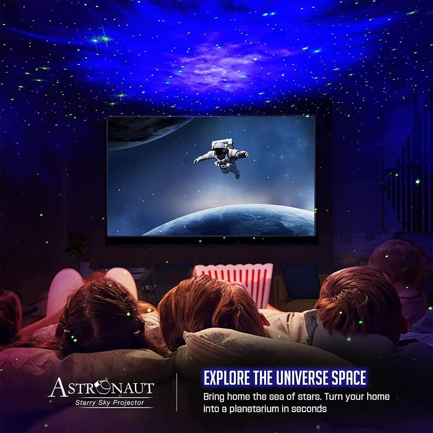 Star Projector Galaxy Night Light - Astronaut Space Projector, Starry Nebula Ceiling LED Lamp with Timer and Remote, Kids Room Decor Aesthetic, for Christmas & Birthdays