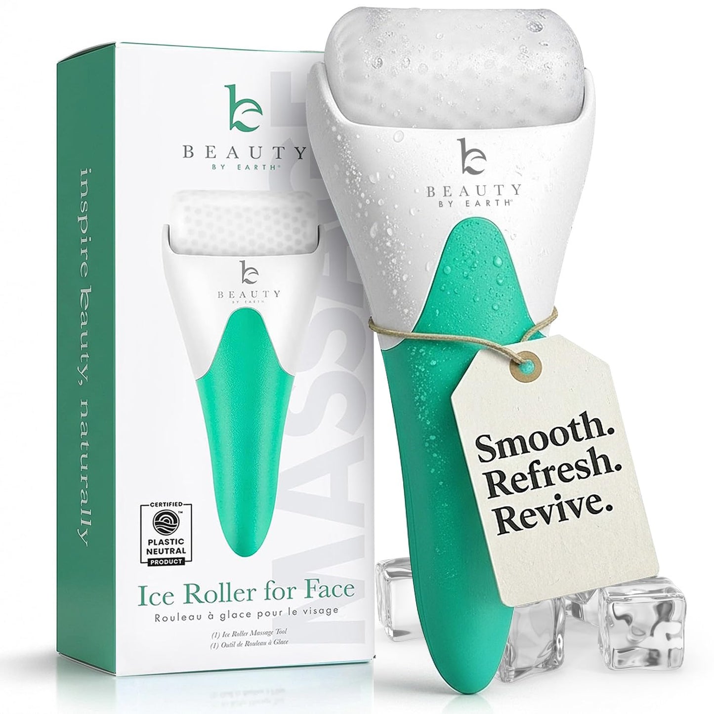Ice Roller for Face - Smoothes Fine Lines & Wrinkles, Face & Eye Roller for Puffy Eyes, Skin Care Massager, Beauty Gift that Helps Relieve Migraines, Facial & Spa Gifts for Women