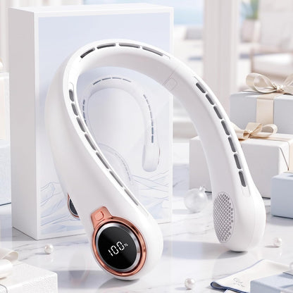 𝟐𝟎𝟐𝟔 𝐔𝐩𝐠𝐫𝐚𝐝𝐞 BNBZ Portable Neck Fan,6000mAh Rechargeable Wearable Fan with LED Display,4 Speeds,Up to 15H Runtime,Quiet 360° Airflow Hands-Free Personal Fan for Travel,Work,Gym &Outdoor Use