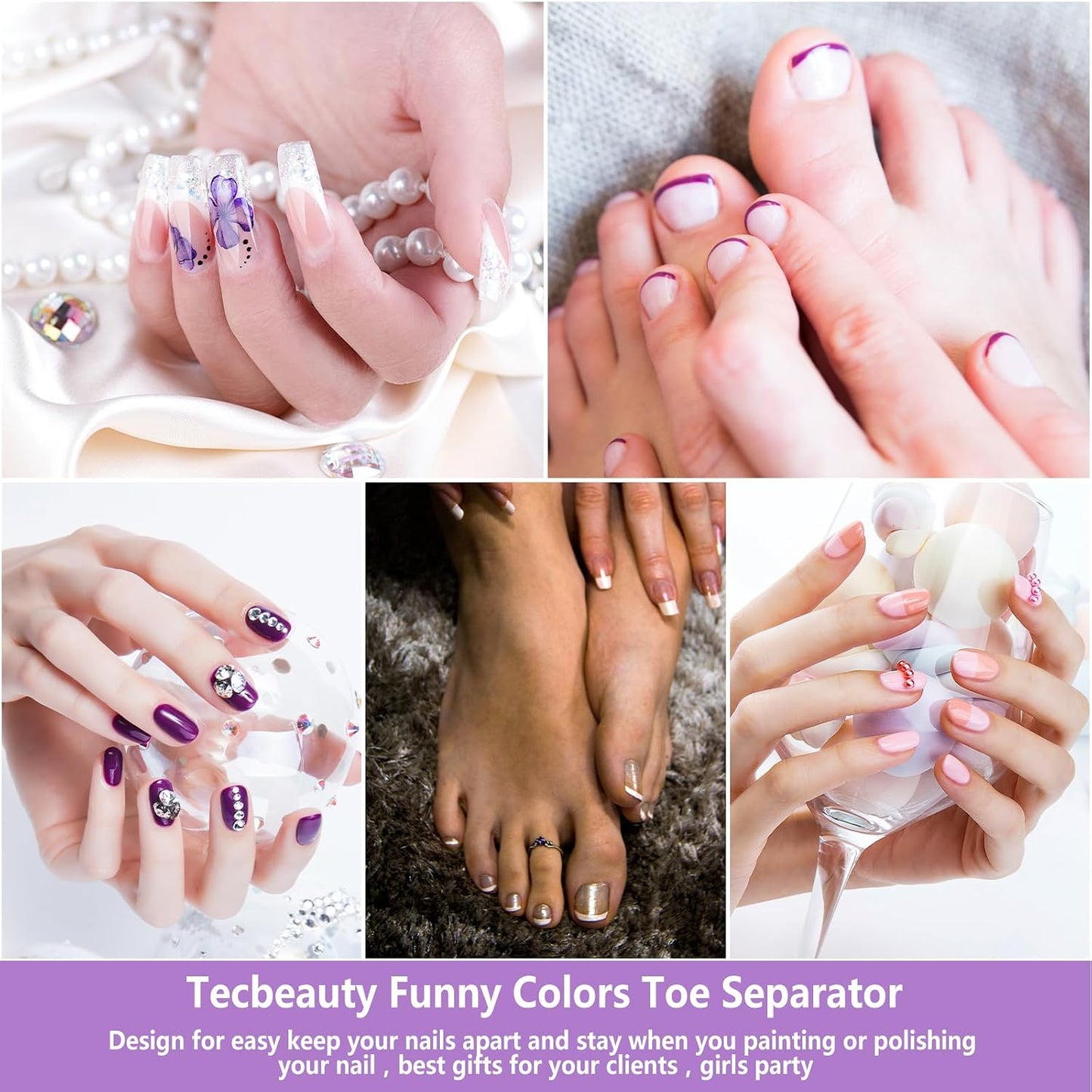 Toe Separators Set - 52 Pieces Premium Pedicure Tool, Spa Party Salon Polishing Separator (Black)