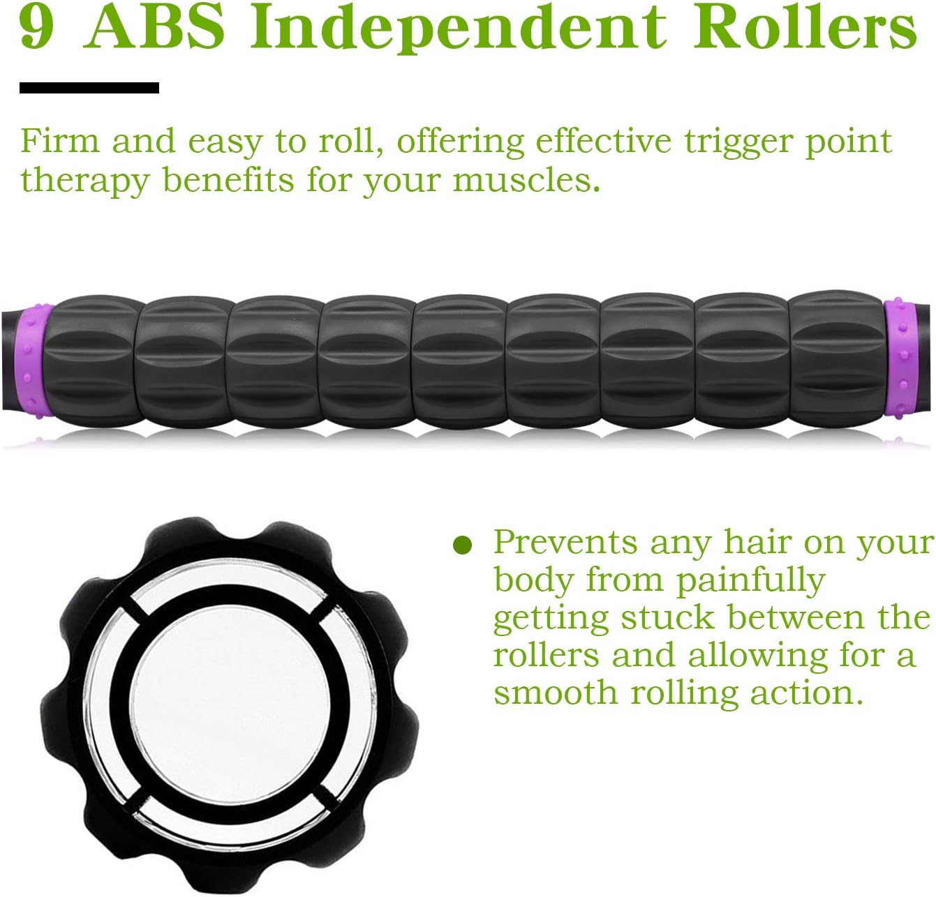 Muscle Roller Massage Roller Stick- Deep Tissue Fascia Blaster for Myofascial Pain Relief, Lymphatic Drainage & Body Sculpting, Handheld Physical Therapy & Recovery Tool (Pink black-18 inch)