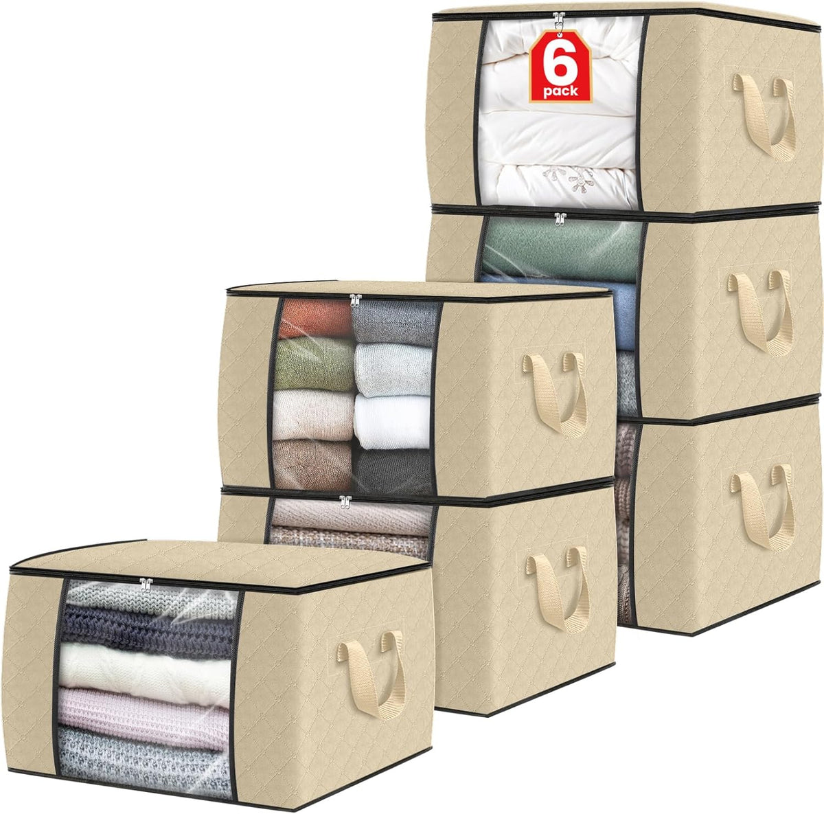 Fab totes Storage Bags for Clothes Blanket Storage Bins with Lids