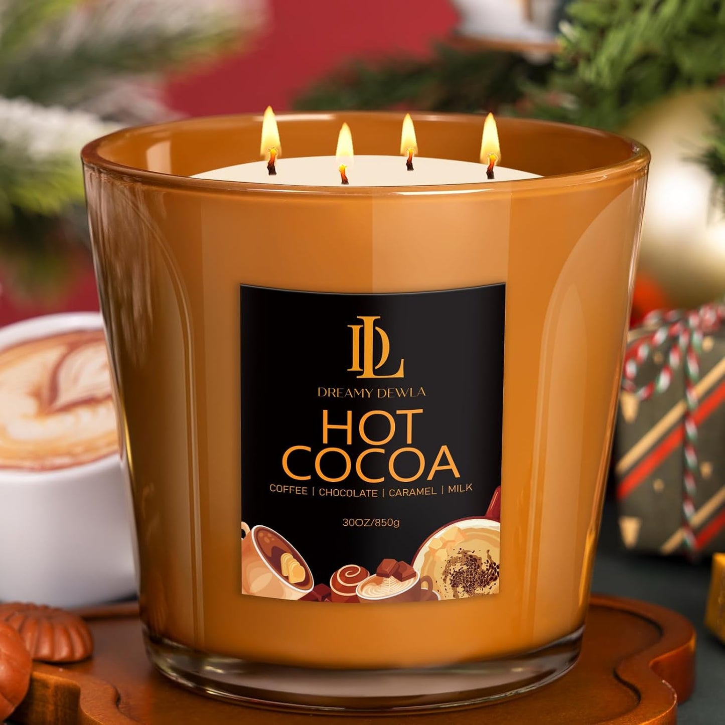 Scented Candles Set, 4 Pack Soy Candles for Home Scented, Candle Gifts for Women Men, 28oz 200 Hours Burn, Scents of Pineapple Cocktail/Coconut Vanilla/Pink Sands/Bahamian Breeze