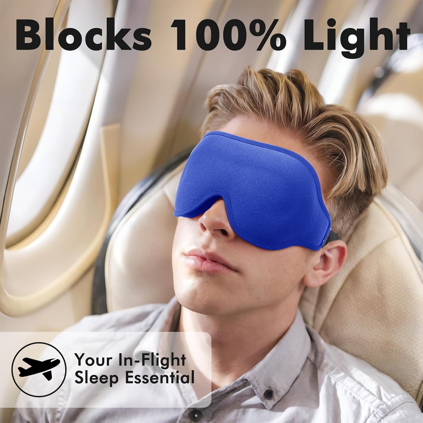Sleep Eye Mask for Men Women, Lash Extensions 3D Sleeping Mask, Travel Blackout Night Blindfold Eye Shade Cover with Adjustable Strap (Black)