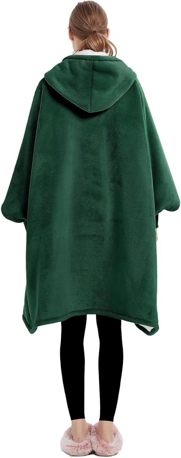 KFUBUO Wearable Blanket Hoodie for Adults Sherpa All Patterns Cat Oversized Sweatshirt Blanket with Pockets for Women
