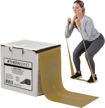 THERABAND Resistance Band, Gold, Max, 25-Yard Roll, Latex-Free, Elastic Band for Exercise, Physical Therapy, Yoga, Pilates, Stretching, Home Workouts, Color-Coded for Easy Resistance Levels
