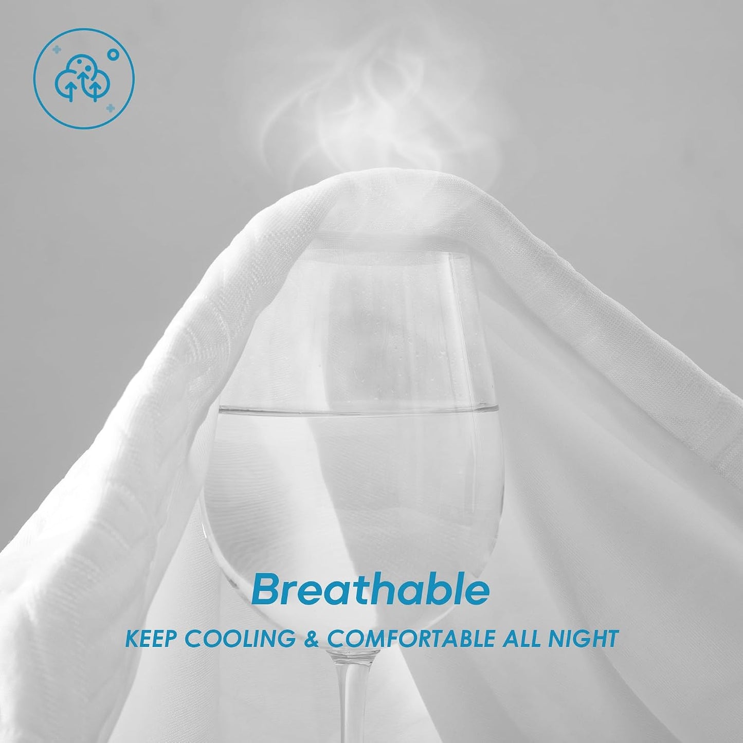 Cozymaker Queen Size 100% Waterproof Mattress Protector, Cooling Mattress Cover Fitted 8-21" Deep Pocket, 3D Air Fabric Soft Breathable Bed Mattress Pad Cover Noiseless Washable