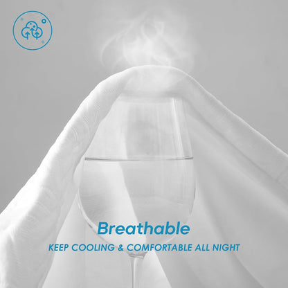 Cozymaker Queen Size 100% Waterproof Mattress Protector, Cooling Mattress Cover Fitted 8-21" Deep Pocket, 3D Air Fabric Soft Breathable Bed Mattress Pad Cover Noiseless Washable