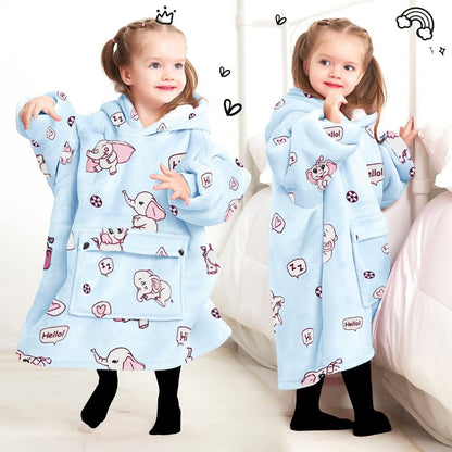KFUBUO Wearable Blanket Hoodie for Adults Sherpa All Patterns Cat Oversized Sweatshirt Blanket with Pockets for Women