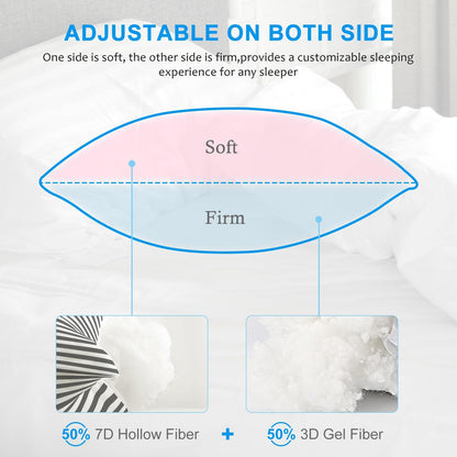 EIUE Hotel Collection Bed Pillows for Sleeping 2 Pack Queen Size，Pillows for Side and Back Sleepers,Super Soft Down Alternative Microfiber Filled Pillows,20 x 30 Inches
