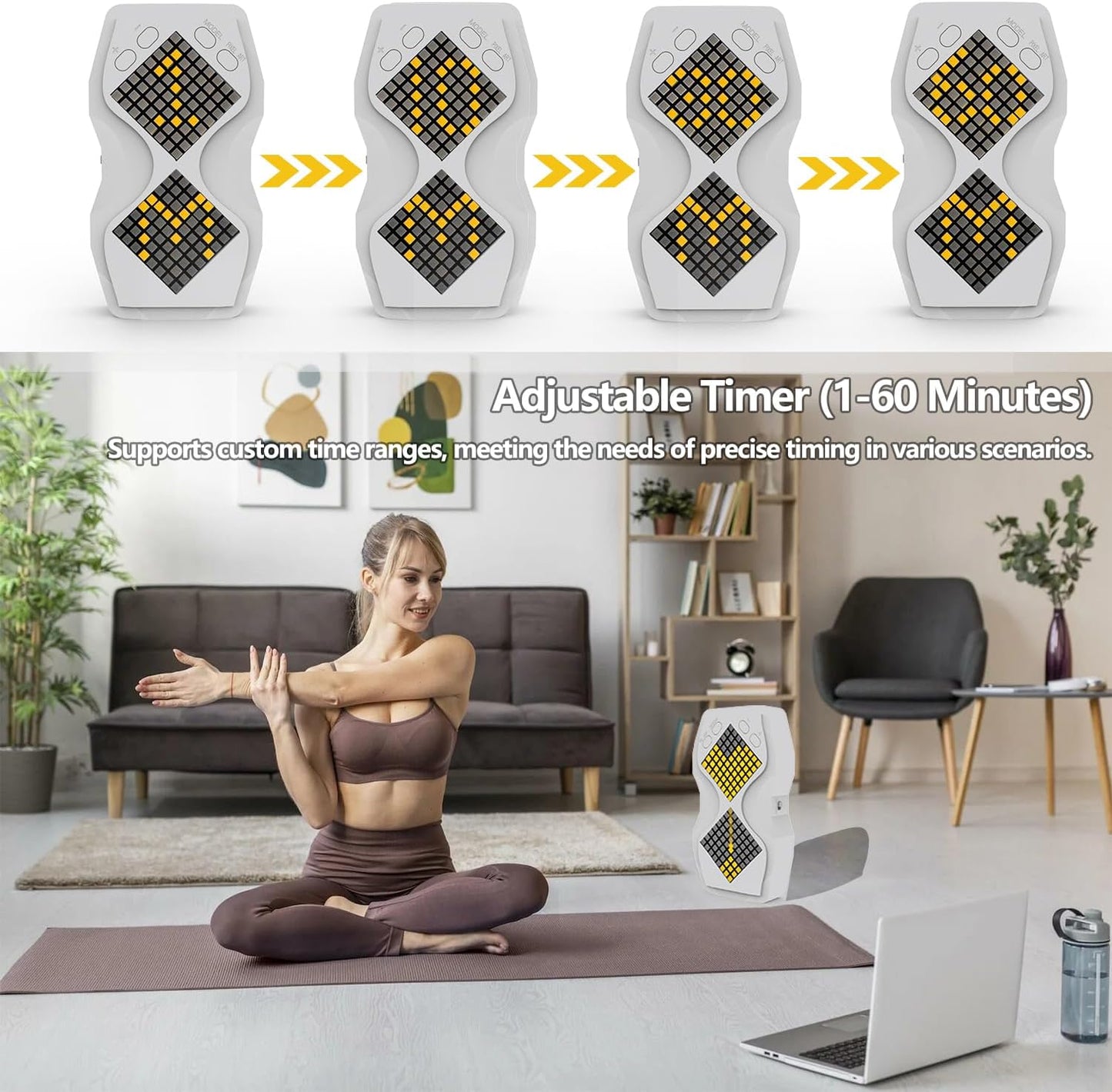 Visual Hourglass Timer, 1-60 Minute Countdown Magnetic Digital Timer, Buzzer Alert & Dimmable Night Light, Sand Timer for Kids Learning, Classroom, Cooking, Fitness,Kitchen(Black)