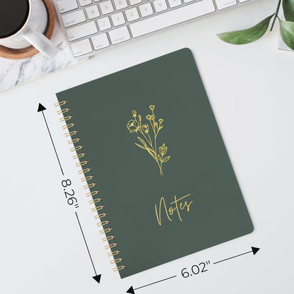 ZICOTO Aesthetic Spiral Notebook Set of 3 For Women - Cute College Ruled 8x6 Journal/Notebook with Large Pockets And Lined Pages - Perfect Supplies to Stay Organized at Work or School
