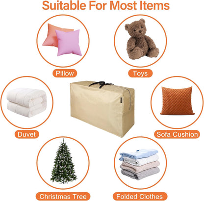 storagebag Patio Cushion Storage Bag, Outdoor Cushion Storage Bag,Waterproof Extra Large Furniture Storage Bag with Handle and Zipper, 48in L x 16in W x 22in H