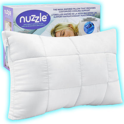 Nuzzle Cooling Adjustable Pillow for Side Sleepers,Queen Size Bed Pillow 4 Pack – Hotel Luxury Neck Support, Height Adjust Soft Sleeping Pillow for Back, Stomach or Side Sleepers-Home Gift