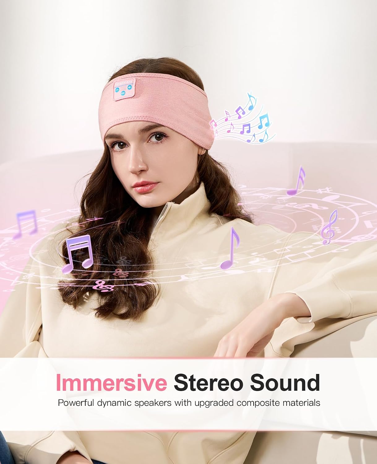Perytong Sleep Headphones Wireless, Bluetooth Sports Headband Headphones with Ultra-Thin HD Stereo Speakers Perfect for Sleeping,Workout,Jogging,Yoga,Insomnia, Air Travel, Meditation (Grey)