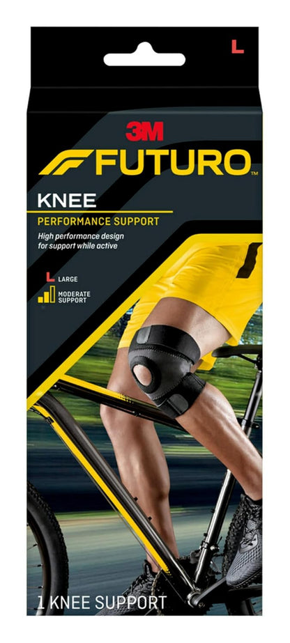 FUTURO Performance Compression Knee Support, Ideal for Everyday Activities, One Size - Black
