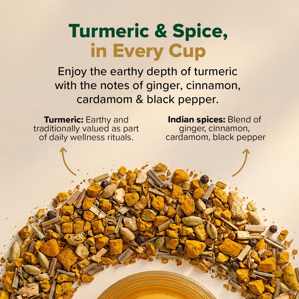 VAHDAM Turmeric Spice Tea (3.53 oz| 50+ Cups) Caffeine Free Herbal Tea