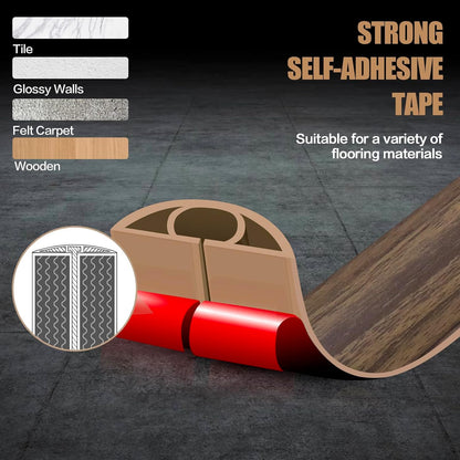 Floor Cord Cover Self Adhesive Cord Hider,10FT Cable Management, Extension Strip Protector for Wires, Prevent Cable Trips for Offices, Gyms, Exhibitions Cavity 0.39"(W) x 0.27"(H) BrownWood