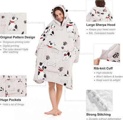 Narecte Cozy Oversized Blanket Hoodie Wearable Blanket Adults Soft Hooded Blanket Hoodie Birthday Gifts for Women Christmas - Colors A