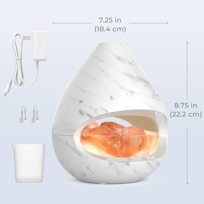 Pure Enrichment PureGlow Crystal - 2-in-1 Himalayan Salt Lamp & Ultrasonic Essential Oil Diffuser, Original Salt Therapy Lamp, 100% Pure Himalayan Salt, Ambient Glow, 160 mL 16-Hour Tank (White)