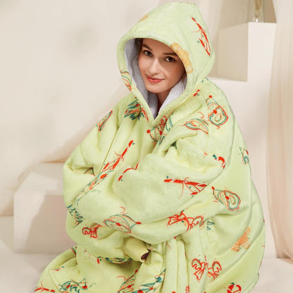 Narecte Cozy Oversized Blanket Hoodie Wearable Blanket Adults Soft Hooded Blanket Hoodie Birthday Gifts for Women Christmas - Colors B