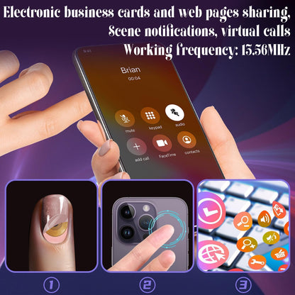 NFC Tags NTAG215 FPC Tag Stickers, Flexible Smart Nail Electronic Tags NFC Key Tag Waterproof Programmable RFID Sticker 10mm Round
