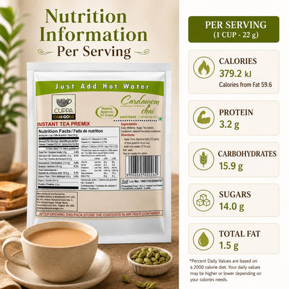 Chai Gold Instant Chai Tea Premix Powder - Sweetened Milk Tea Latte Mix for Home and Beverage Dispensers - [500g / 1.1 lb Bulk Bag] (Kadak)