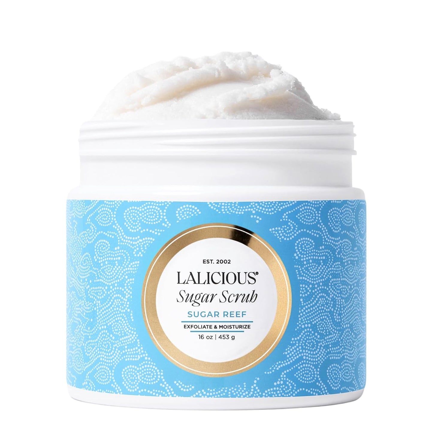 LALICIOUS Endless Summer Exfoliating & Moisturizing Body Scrub | Sugar & Coconut Oil | Pre-Shave Scrub for Ingrown Hairs & Razor Bumps | Gently Buffs & Smooths Sensitive Skin | No Parabens Large 16oz