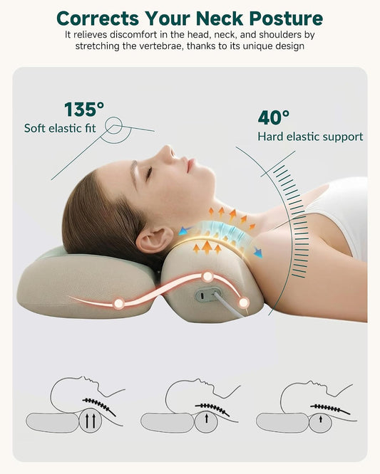 Snailax Cordless Neck Massager Pillow with Heat, Air Compression Stretcher