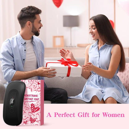 Portable Heating Pad: 2 Timer 6 Heat Levels 6 Vibration Modes Cordless Electric Heating Pad 3s Fast Heating Travel Heating Pad Gifts for Women Christmas Birthday Pink