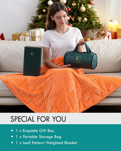 Kaisa Weighted Lap Blanket 7 lbs 41" x 53", Cozy Luxury Crystal Velvet Small Weighted Blanket for Adults, Portable Travel Weighted Blanket for Relaxation, All-Season Blanket, Machine Washable, Green