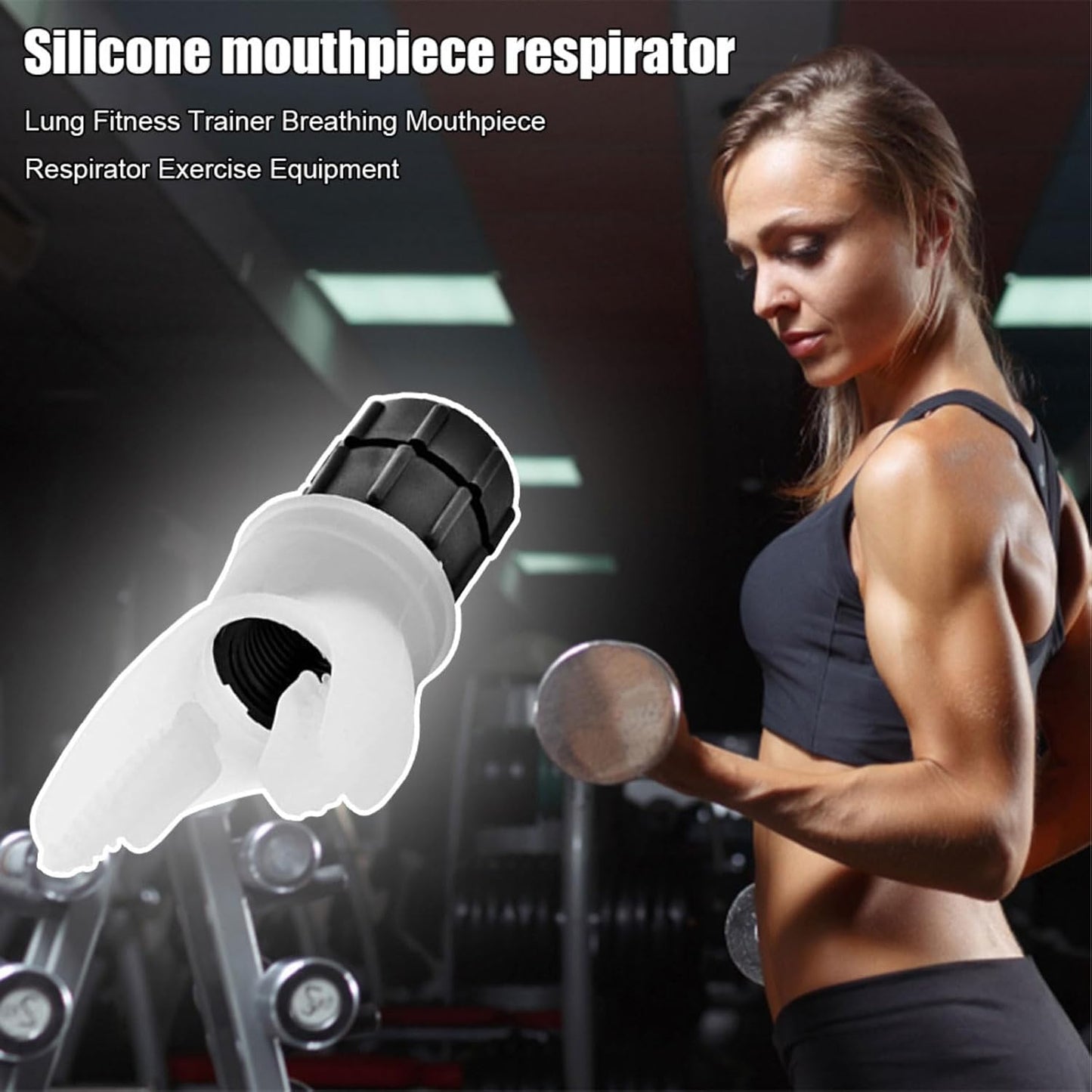 2 Pcs Breath Trainer, Portable Breathing Trainer Silicone Lung Exerciser Device, Resistance Breathing Exercise for Yoga, Swimming, Fitness(White and Black