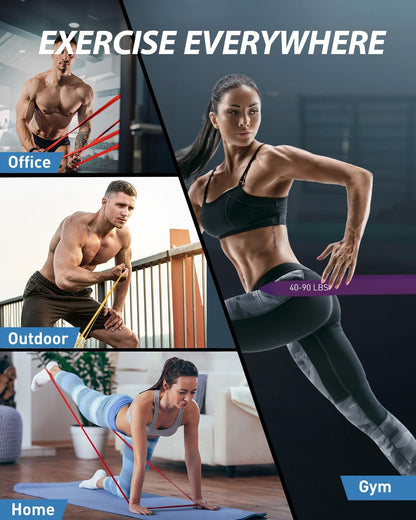 Dapofajo Resistance Bands for Working Out: 5-Level Anti-Snap Silicone Bands