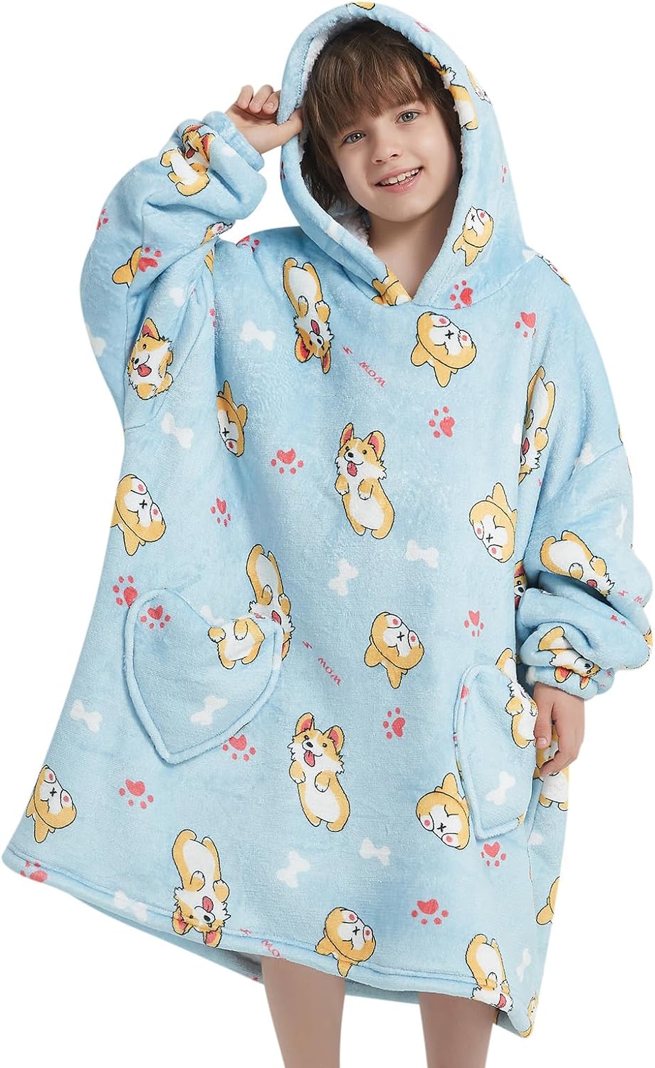 Fiosnow Glow in the Dark Unicorn Blanket Hoodies for Kids 6-13YR Oversize Wearable Blanket Hoodies for Boys Girls Teens