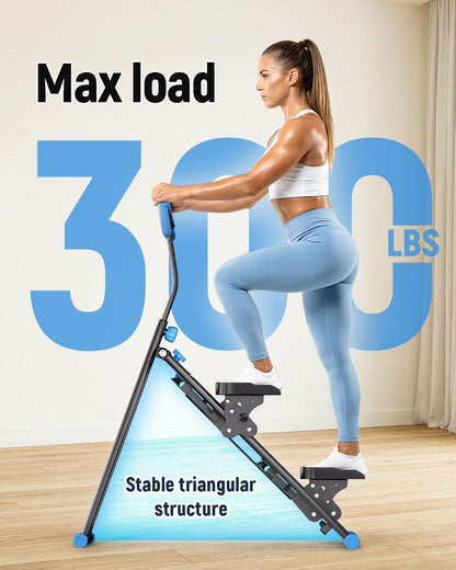 Stair Stepper for Home, Folding Stair Climber with LCD Monitor, Quiet Cardio Machine for Full Body Workout & Glute Training, 300LB Capacity