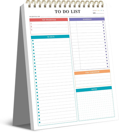 To Do List Notepad Notebook for Work 8.5"x11"Undated Daily Planner | Checklist Note Pad with Schedule, Task Tracker, Stay Organized, Office Supplies & Desk Accessories, 52 Tear-Off Sheets, Gray