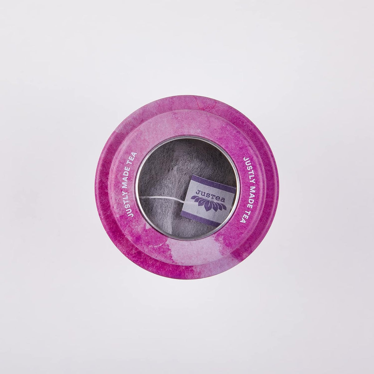 JusTea PURPLE JASMINE Plastic-Free Pyramid Purple Tea Bags, 12+ Cups Tin