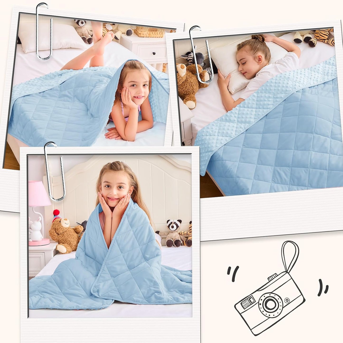 yescool Weighted Lap Pad 2 lb Blue Small Lap Blanket, Weighted Lap Blanket Cooling Heating Weighted Throw Blankets, Minky Blankets Gifts for Travel Outdoor Indoor, 20 * 30in